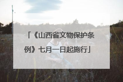 《山西省文物保护条例》七月一日起施行